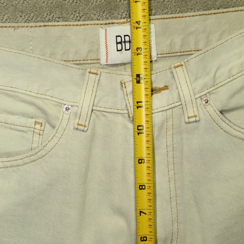 Urban Outfitters BDG Distressed Cream Cowboy Jeans High Rise Relaxed Fit Size 30 - Picture 6 of 7